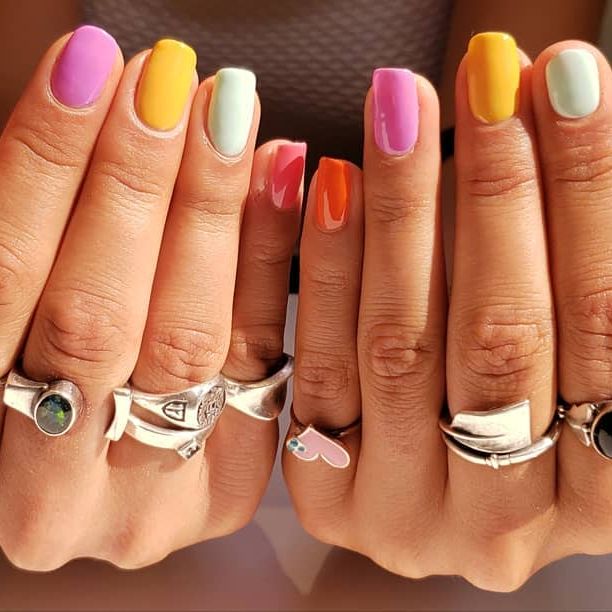 Rainbow nails